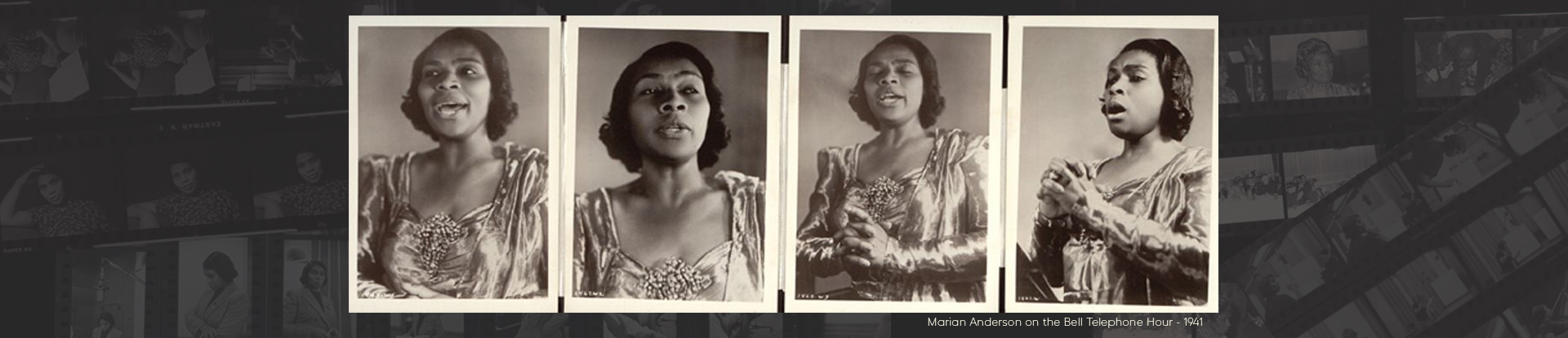 Marian Anderson on the Bell Telephone Hour with a compilation of images in the background